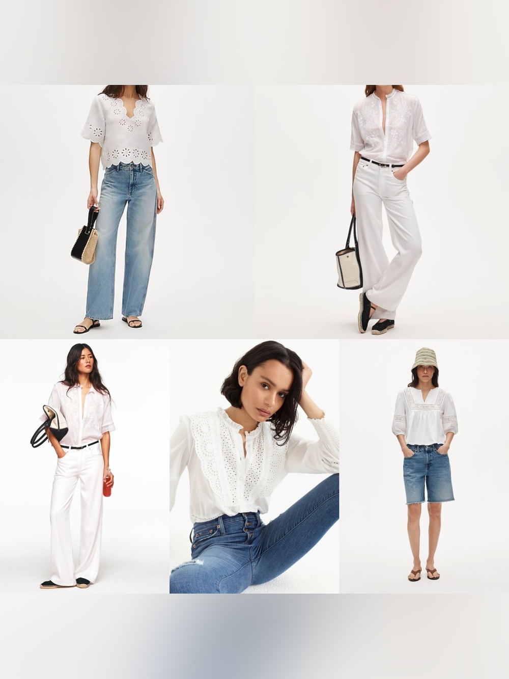 J. Crew White Eyelet Embroidered Top